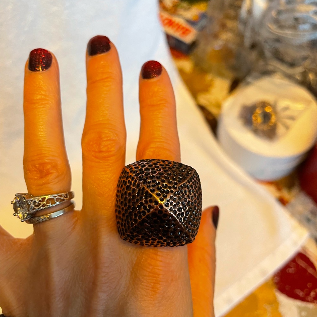 Hammered Bronze Statement Ring